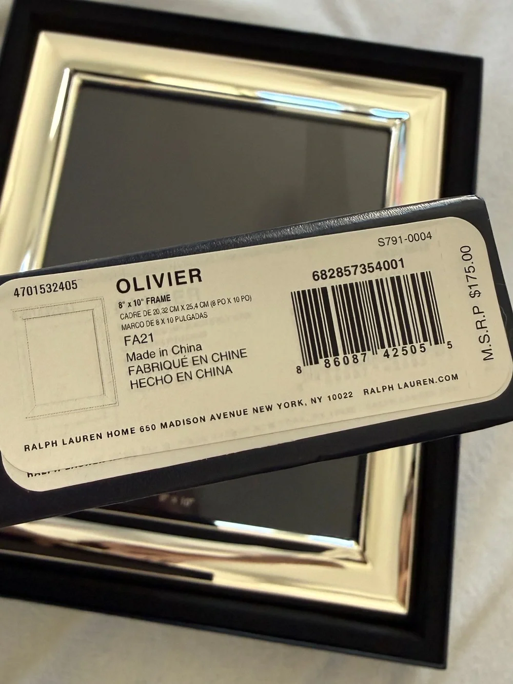 NWT Ralph Lauren Olivier Silver-Plated 8x10 Frame - Picture 4 of 7
